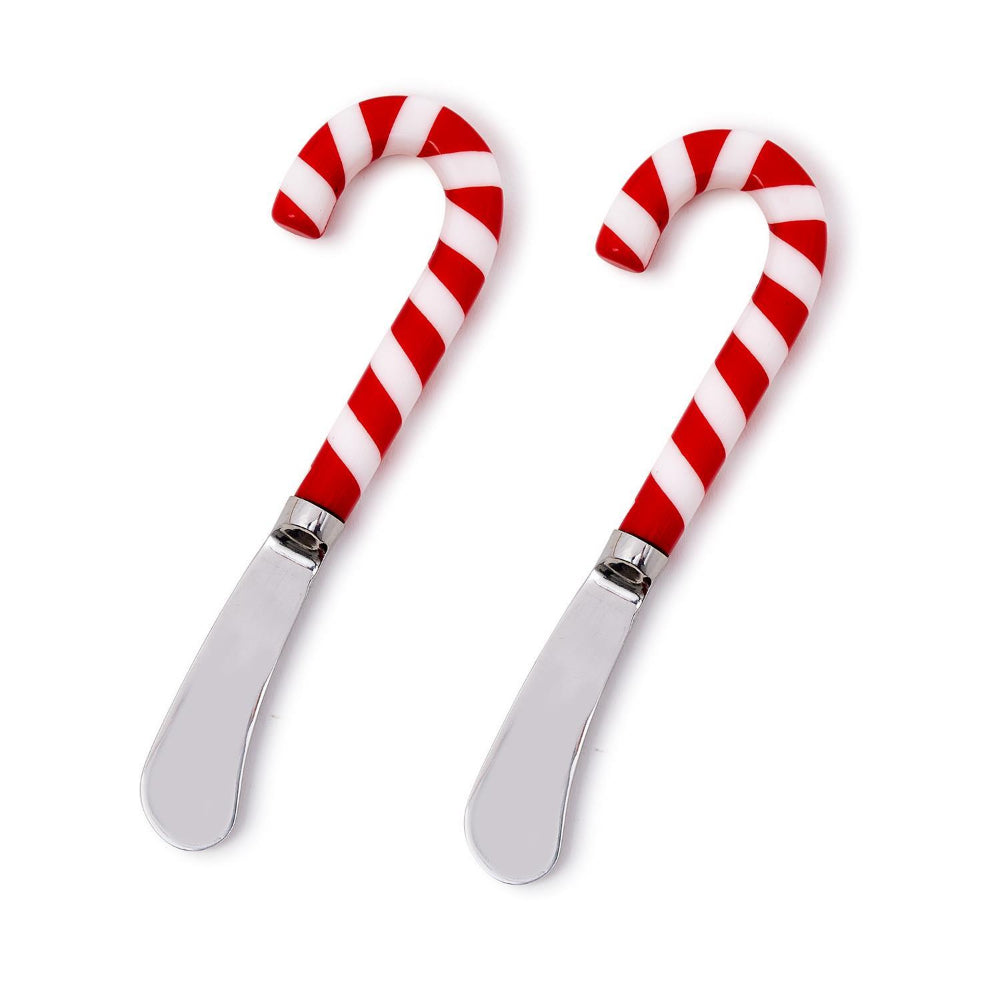 Two-piece Peppermint Twist Candy Cane-shaped Spreaders Set for Charcuterie