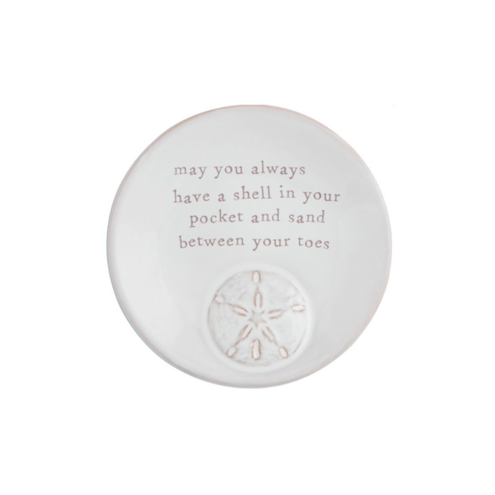 Mud Pie Glazed Terracotta Sea Life Tidbit Tray with 4-Inch Diameter