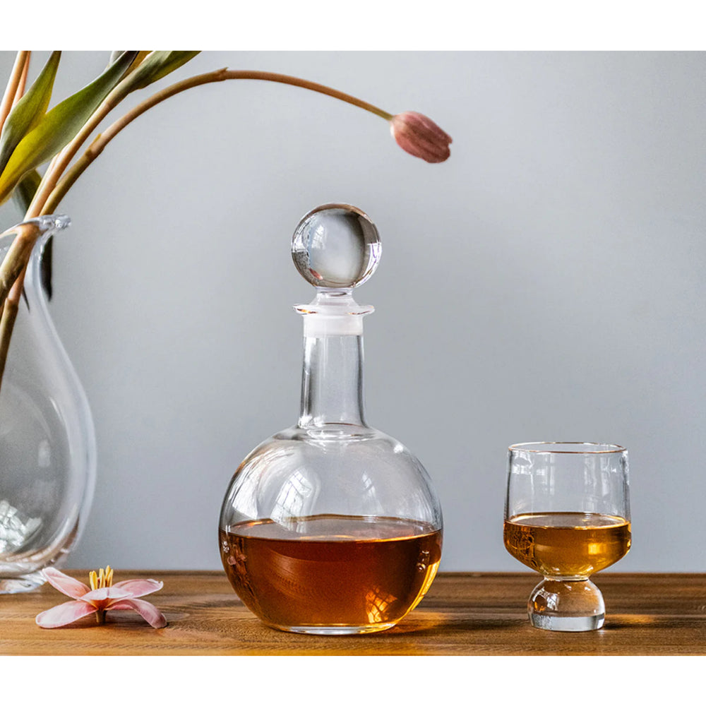 Simon Pearce Benson Glass Wine Decanter with Spherical Stopper