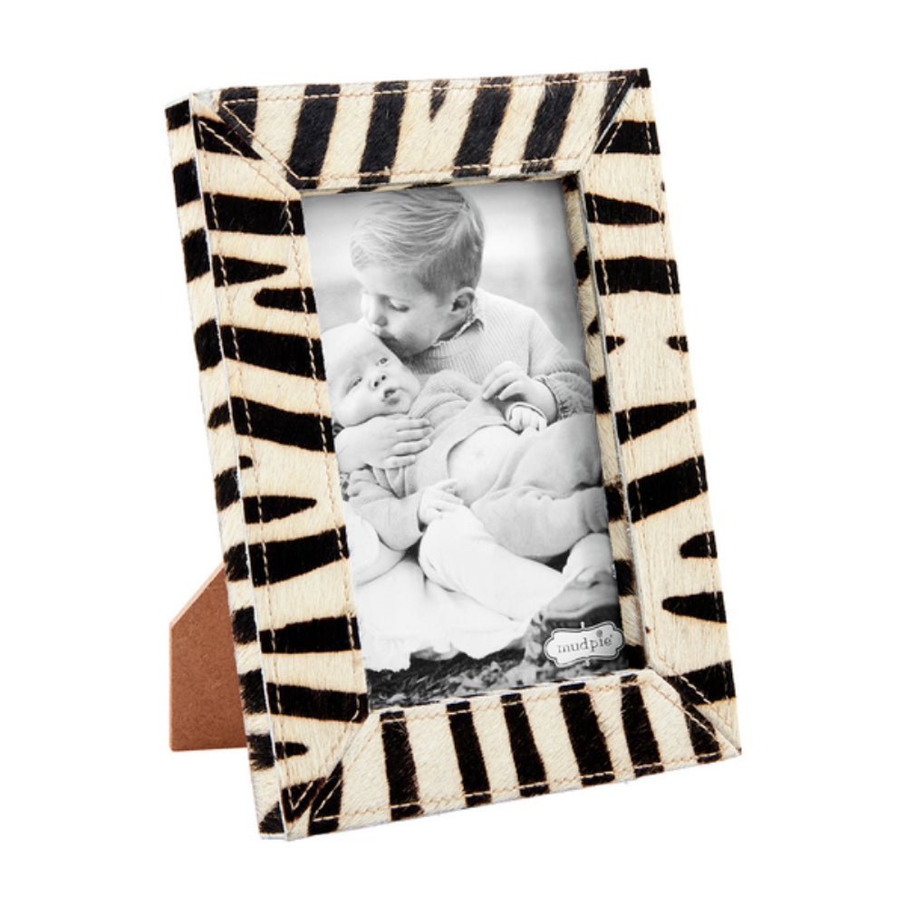 Stylish Mud Pie Zebra Mohair Picture Frame for Decorative Display