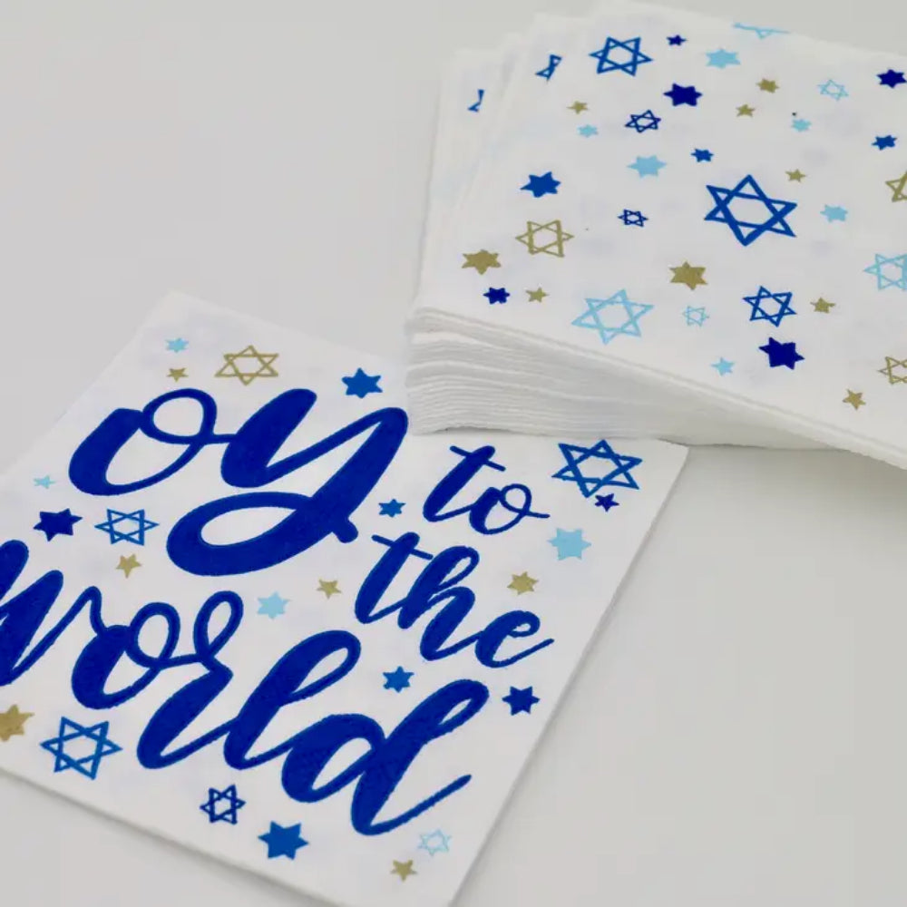 Soiree Sisters Hilarious Hanukkah Party Cocktail Beverage Napkins - Oy To The World