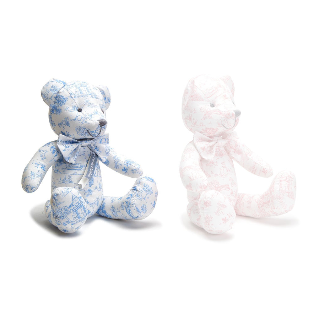 Adorable Animal Toile Patterned Stuffed Teddy Bear with Movable Limbs