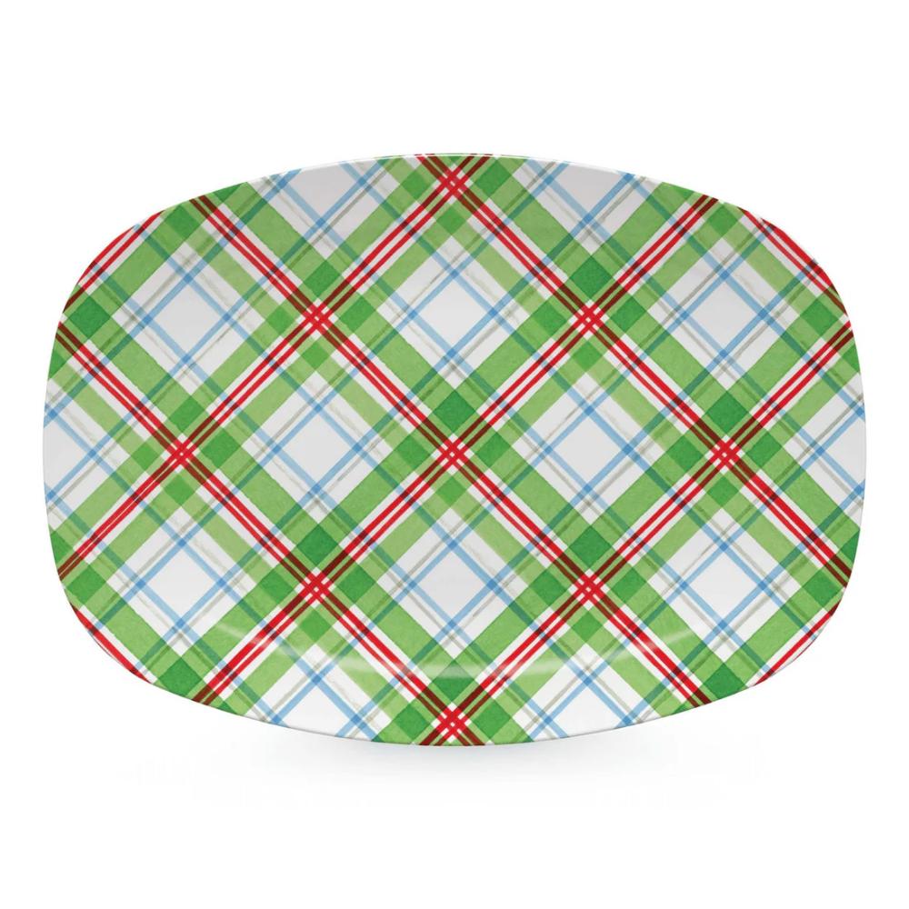 Exquisite Mariposa Christmas-themed Tartan Plaid Serving Platter
