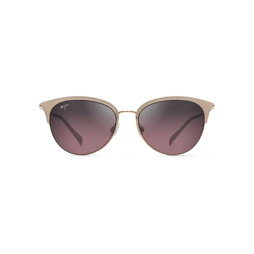 Maui Jim OLILI Retro Cat Eye Sunglasses with Memory Metal and Glossy Finish