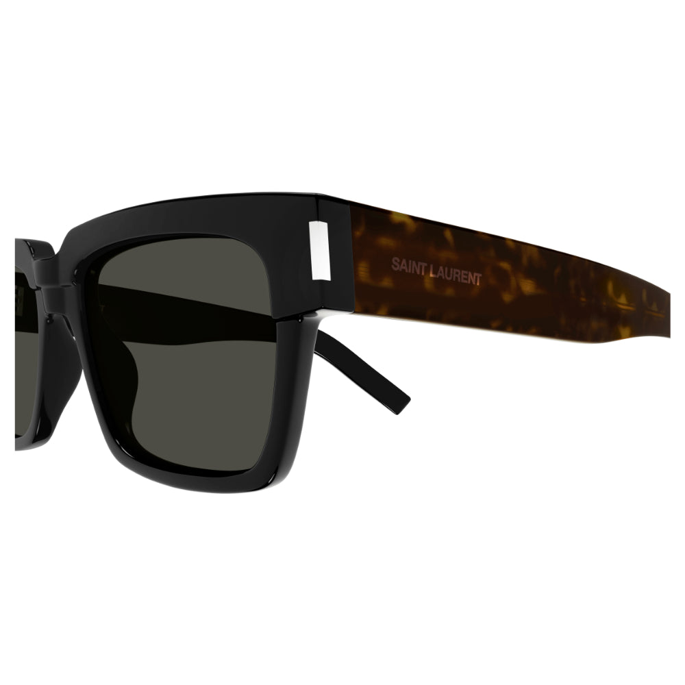 Saint Laurent Men's Fashionable SL 732 VADIM Square Sunglasses in Classic Black and Stylish Havana Tortoiseshell
