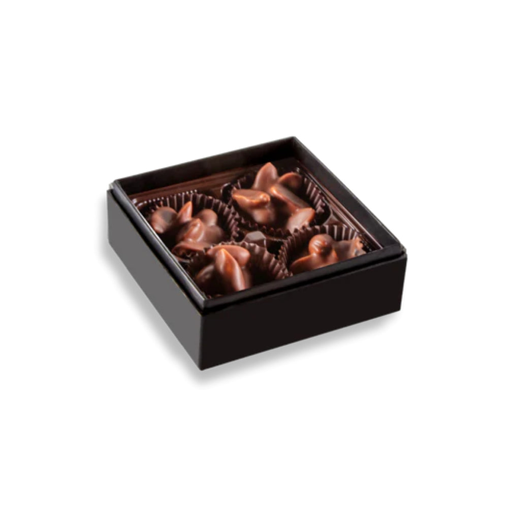 Bourbon Barrel Foods 4-Piece Box of Chocolate Bourbon Smoked Salt & Pepper Peanut Clusters