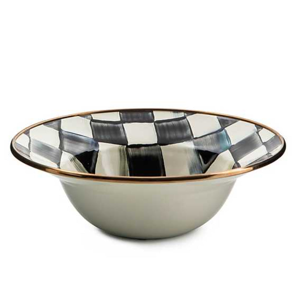 MacKenzie-Childs High - quality Courtly Check Enamel Breakfast Bowl for Morning Delight