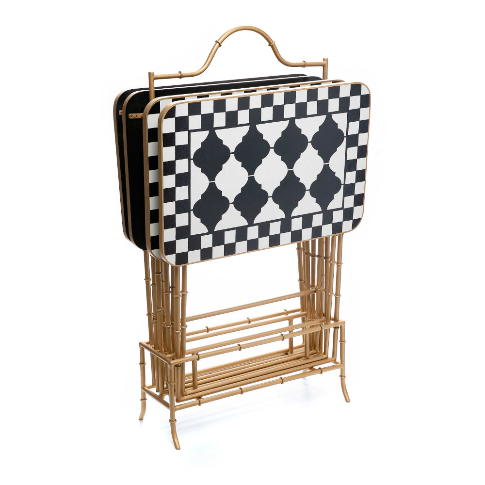 Mackenzie-Childs Exquisite Courtly Style Cocktail Trays - A Set of Four Ideal for Various Settings