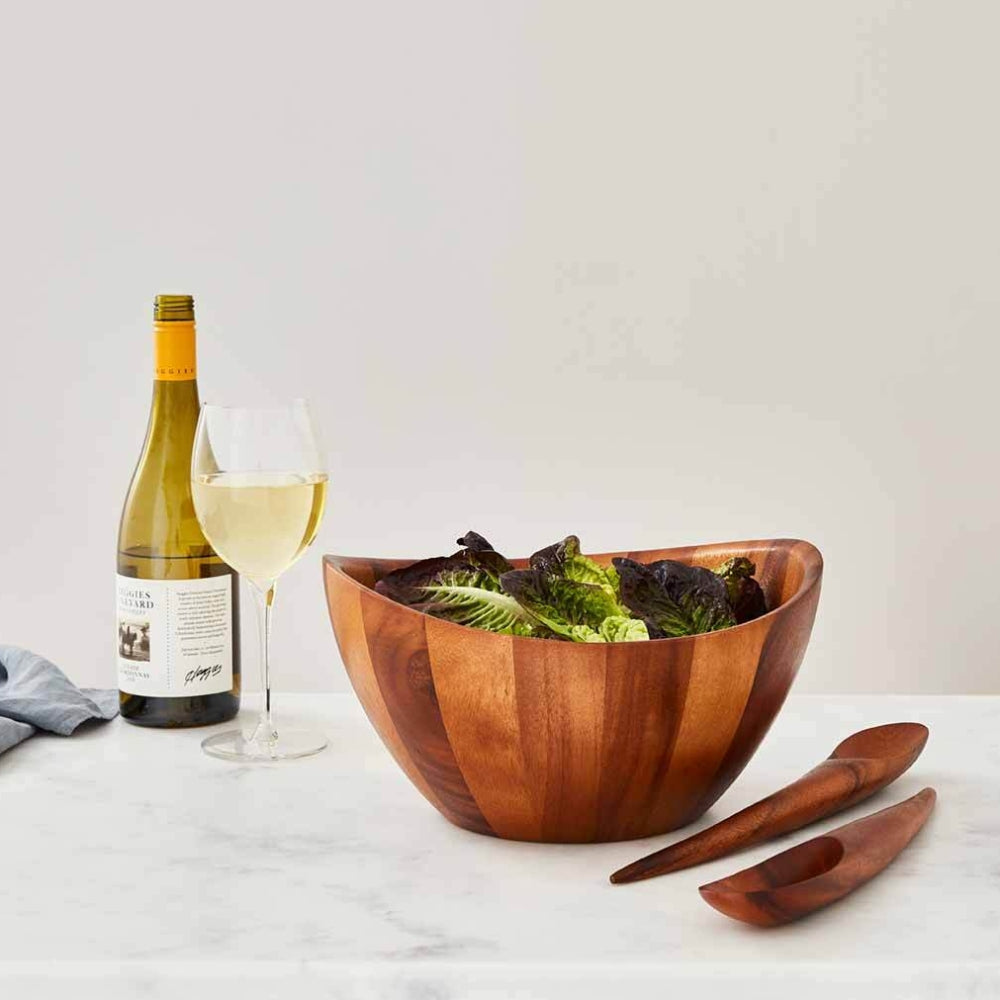 Nambe Harmony Three - Piece Acacia Wood Salad Serving Set