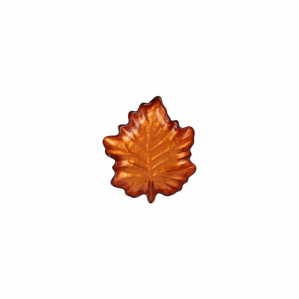 Vietri Autunno Collection Glass Figural Leaf-shaped Canapé Serving Plates