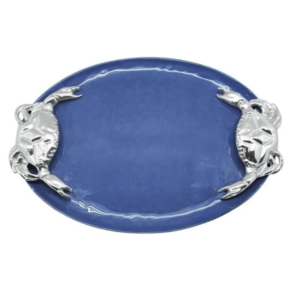 Exquisite Mariposa Cobalt Blue Crab - Shaped Hand - Held Serving Tray for Special Occasions