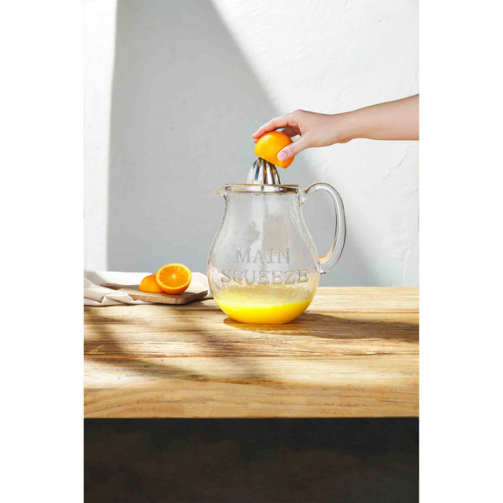 Mud Pie High - Quality Glass Pitcher and Durable Stainless Steel Juicer Combination Set