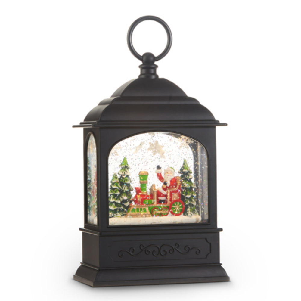Raz Imports Animated Musical Lighted Water Lantern with Santa in Train