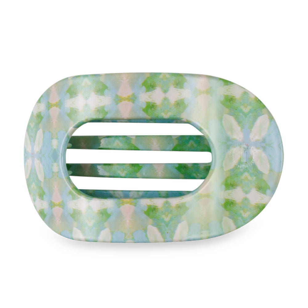 TELETIES Extra-Large Circular Flat Hair Clip Ideal for Thick Hair - Elephant Falls Design