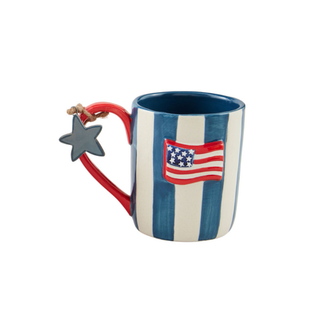 Exquisite Mud Pie Americana Stoneware Coffee Mug with Handle Charm