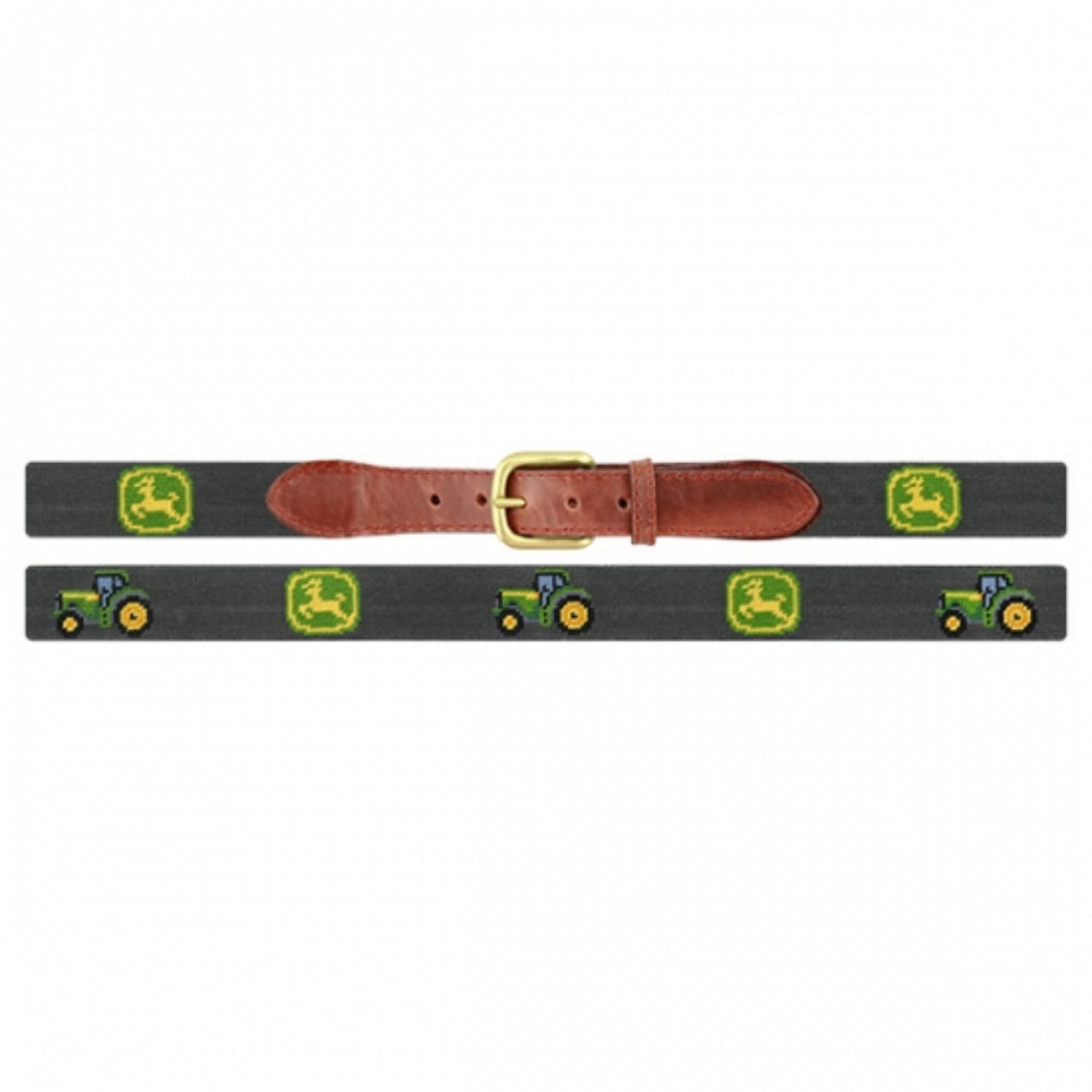 Smathers & Branson Hand - stitched John Deere Tractor Logo Needlepoint Belt