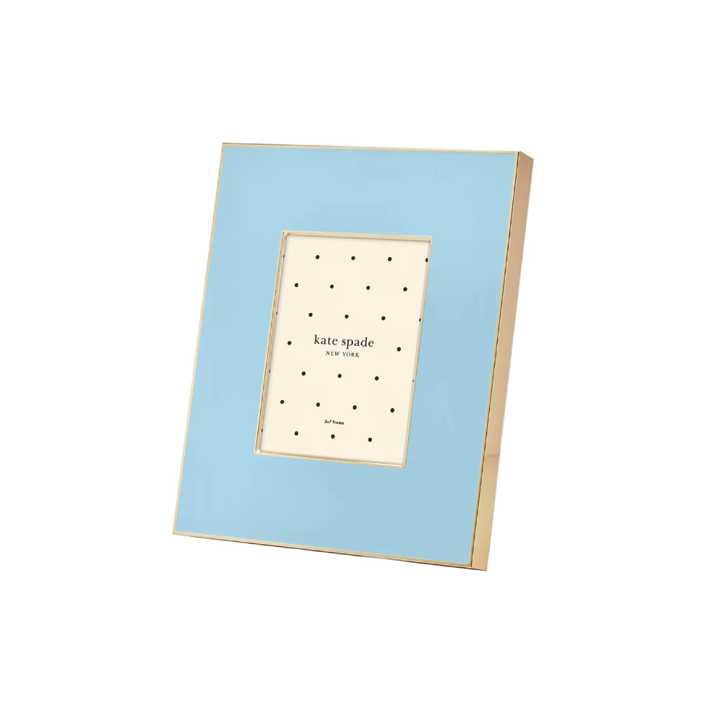 Kate Spade Blue 5 x 7 Vivid Stainless Steel & Enamel Picture Frame