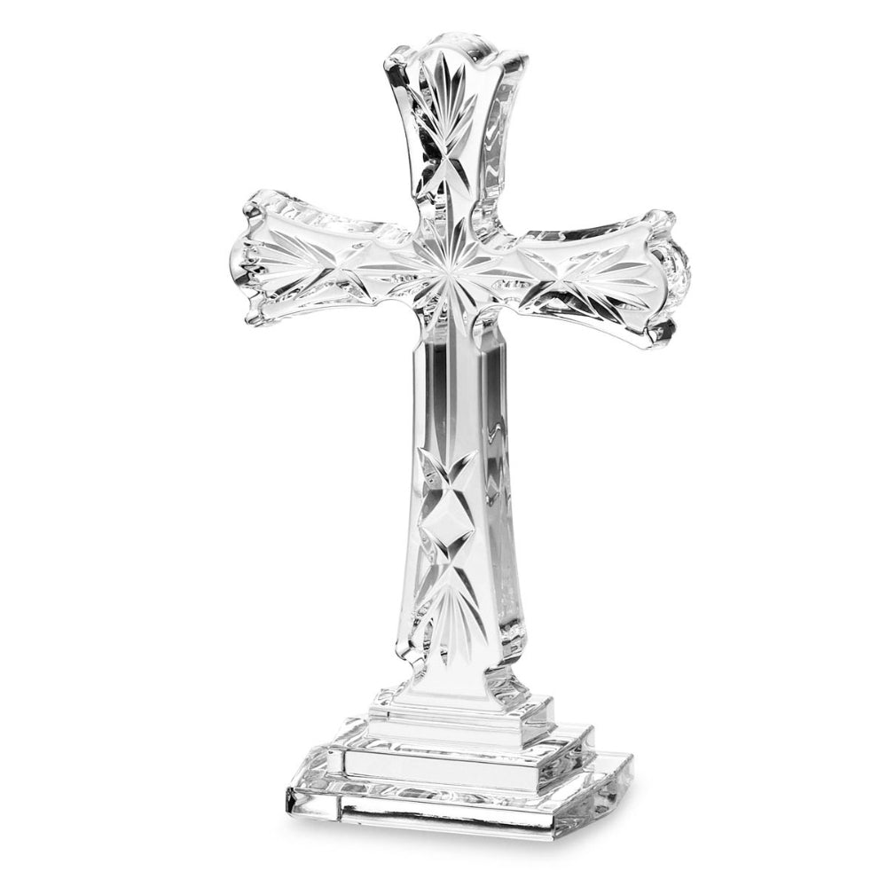 Waterford Collectible Standing Crystal Religious Cross for Display