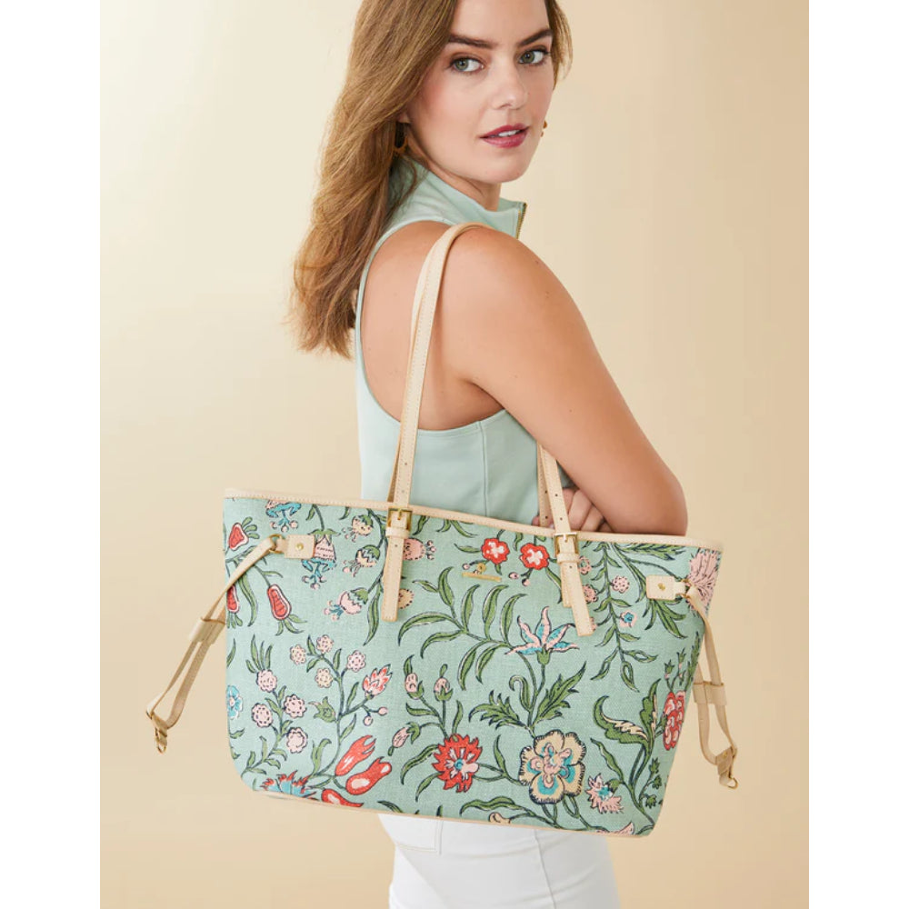 Spartina Hamilton Floral Block Jetsetter Tote with Adjustable Straps