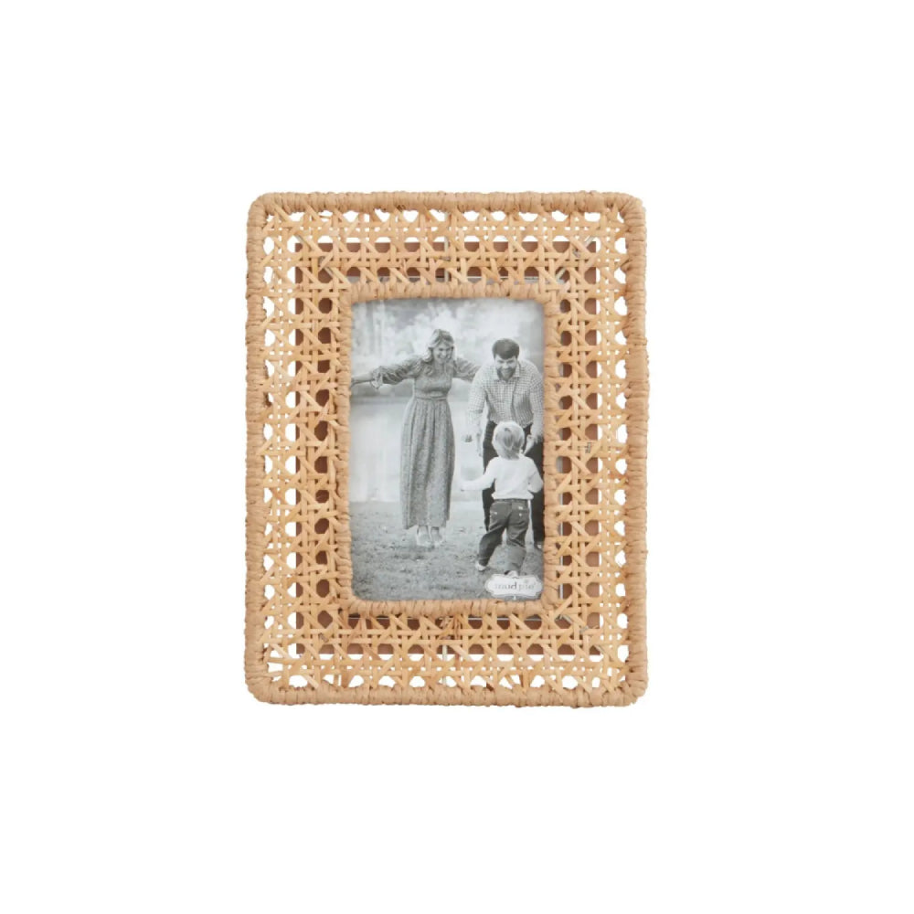 Exquisite Mud Pie Woven Cane Frame with Natural Elegance