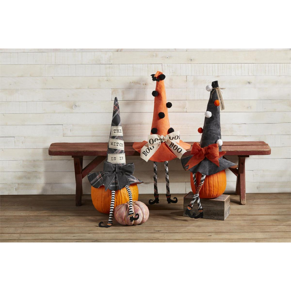Mud Pie Oversized Hanging Leg Witch Hat Sitters - Decorative Items