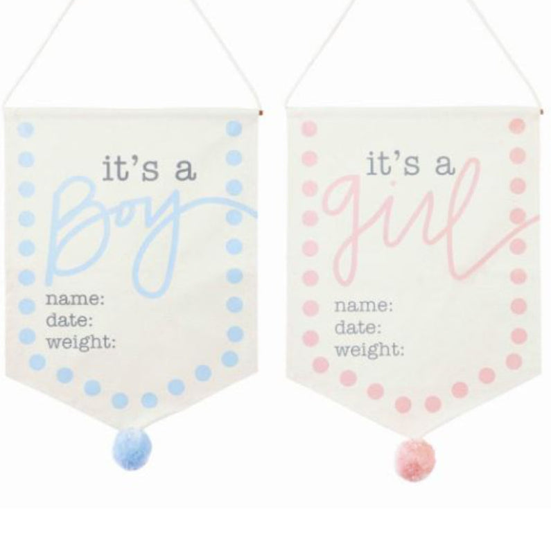 Mud Pie Personalizable Canvas New Baby Announcement Sign