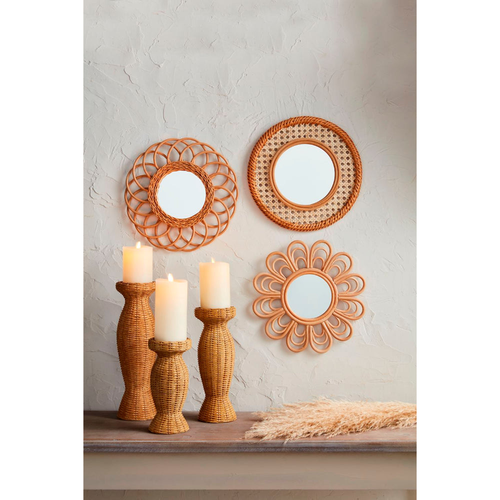 Mud Pie Woven Resin Decorative Candlestick for Home Decoration